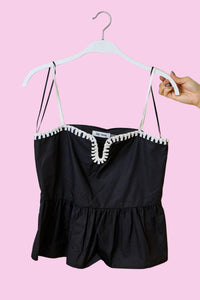 brooklyn contrast stitching peplum tank