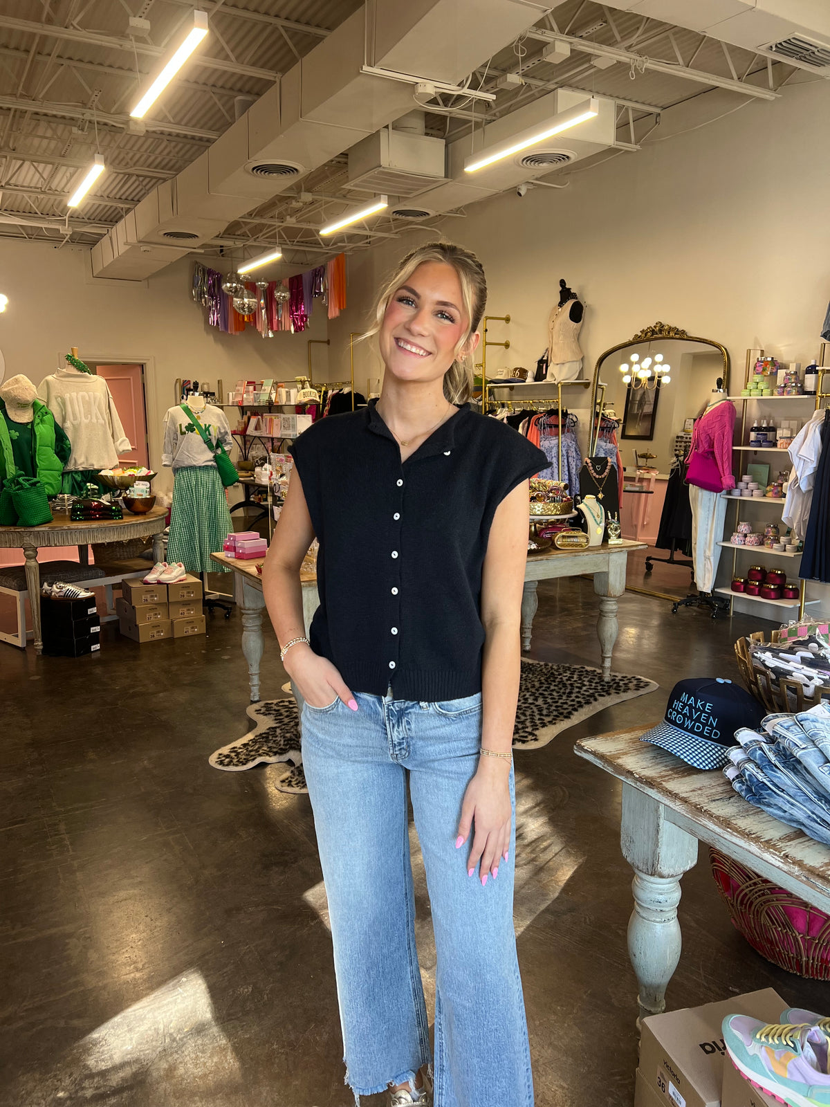 molly sleeveless cardigan