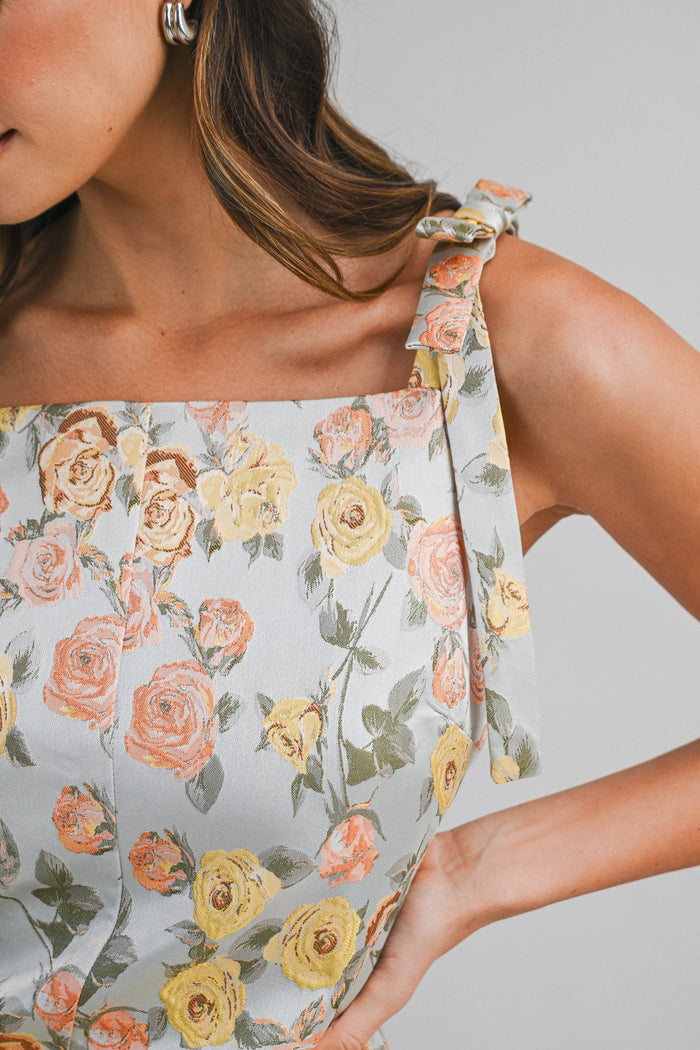 charlotte floral jacquard dress