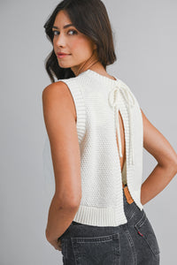 little lady knitted backless tank
