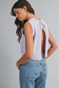little lady knitted backless tank