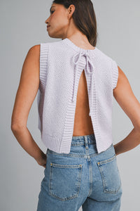 little lady knitted backless tank