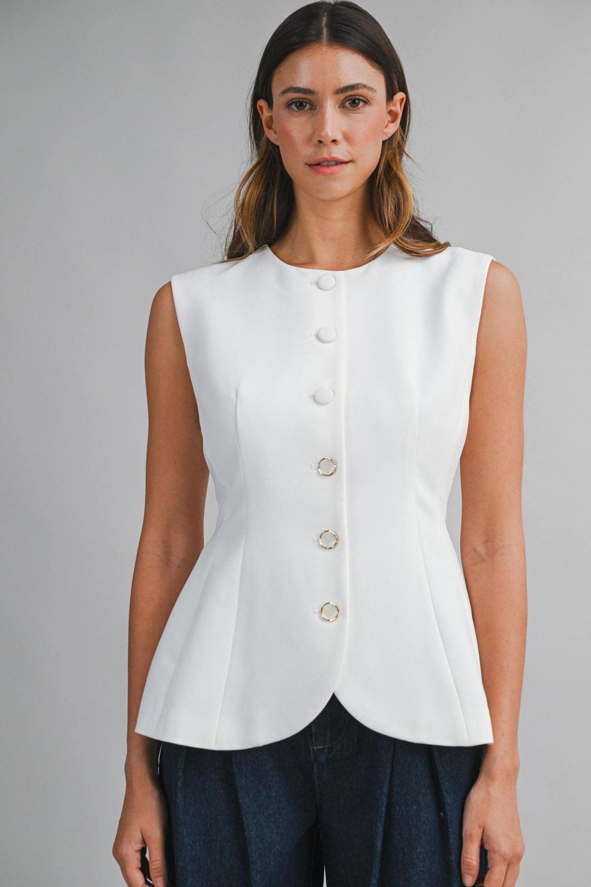 you just know tailored vest top