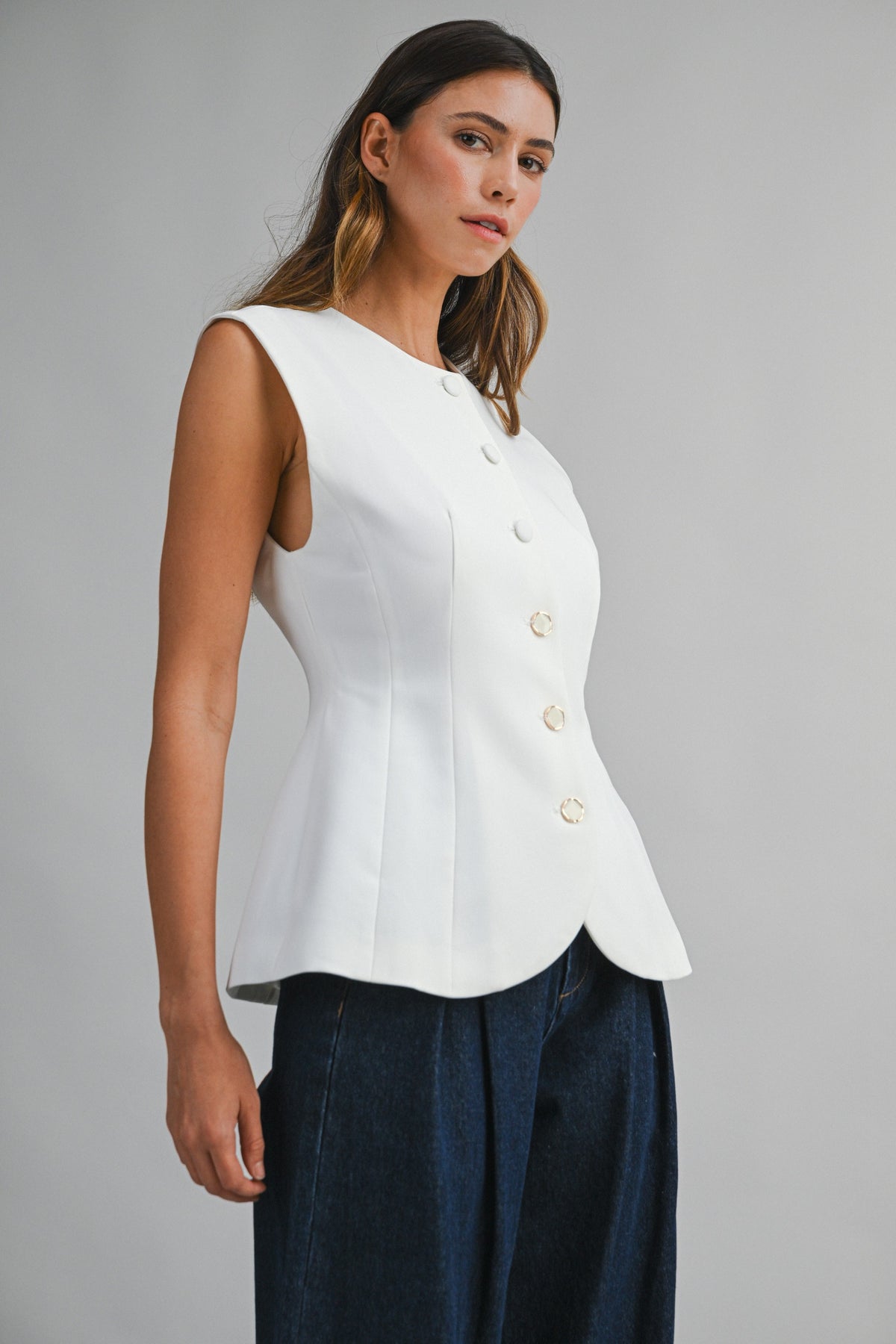 you just know tailored vest top