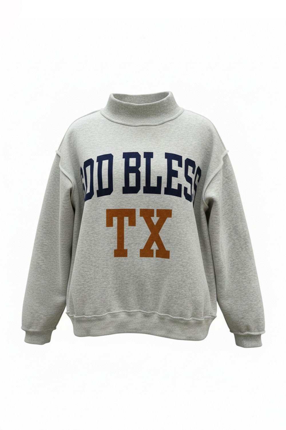 god bless mock neck sweatshirt