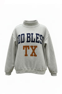 god bless mock neck sweatshirt