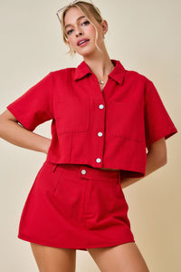 maren cropped denim top