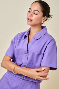 maren cropped denim top
