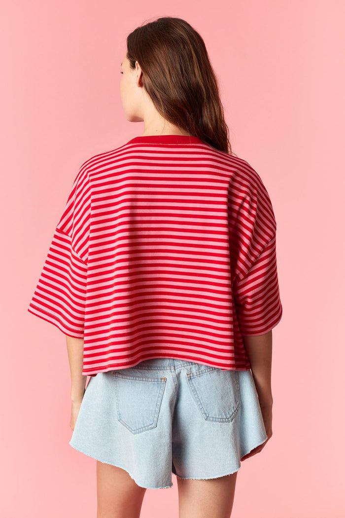 marley striped cropped tee