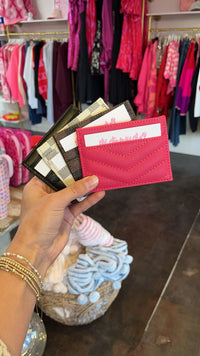 card holder | pink quilted