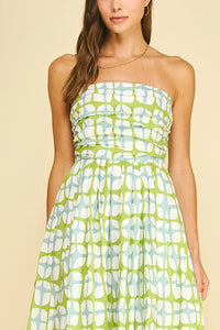 gia strapless midi dress