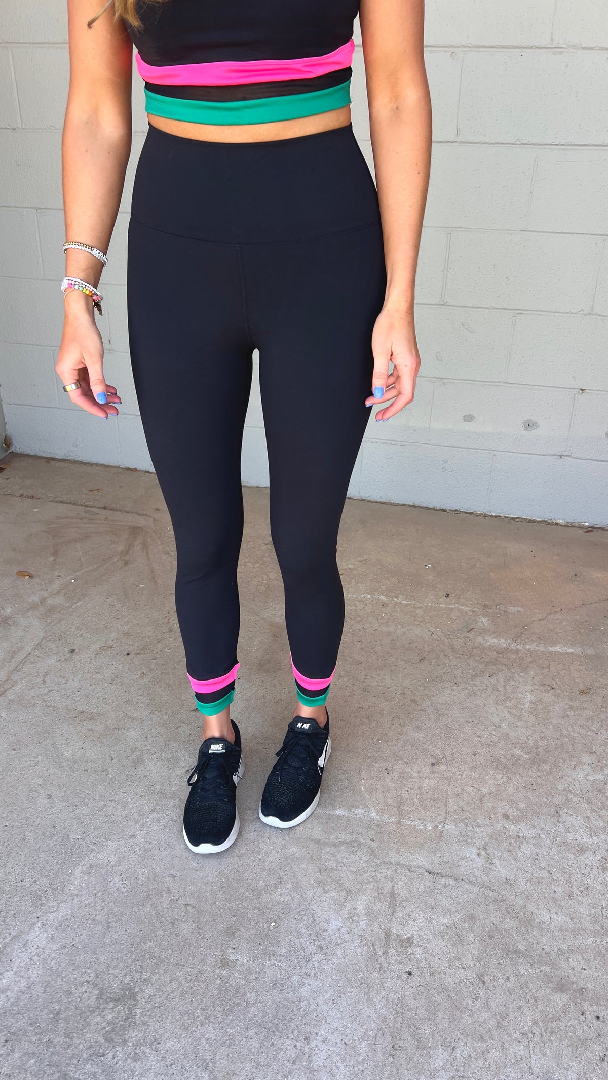 asher 7/8 leggings | forest lagoon colorblock