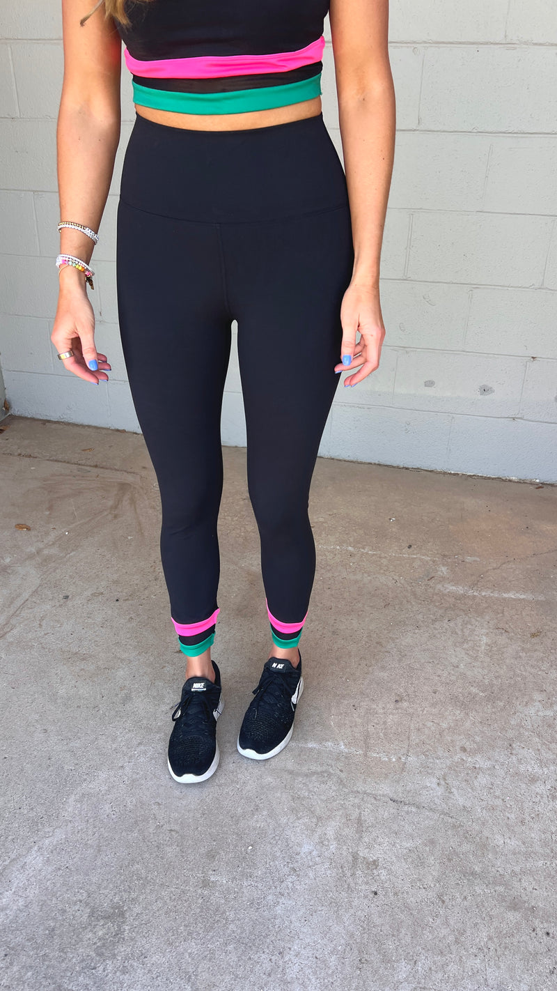 asher 7/8 leggings | forest lagoon colorblock