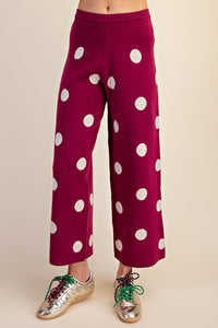 merlot mood polka dot pants