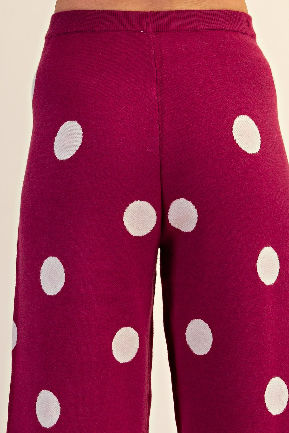 merlot mood polka dot pants