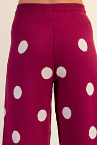 merlot mood polka dot pants