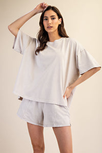 do it over again cotton split-hem tee