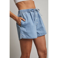 just for that drawstring denim short