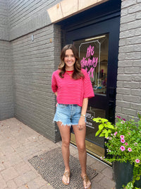 marley striped cropped tee