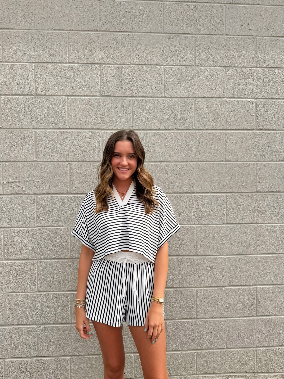 lined up striped set