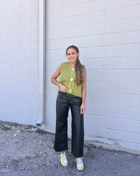 sadie wide leg leather pant