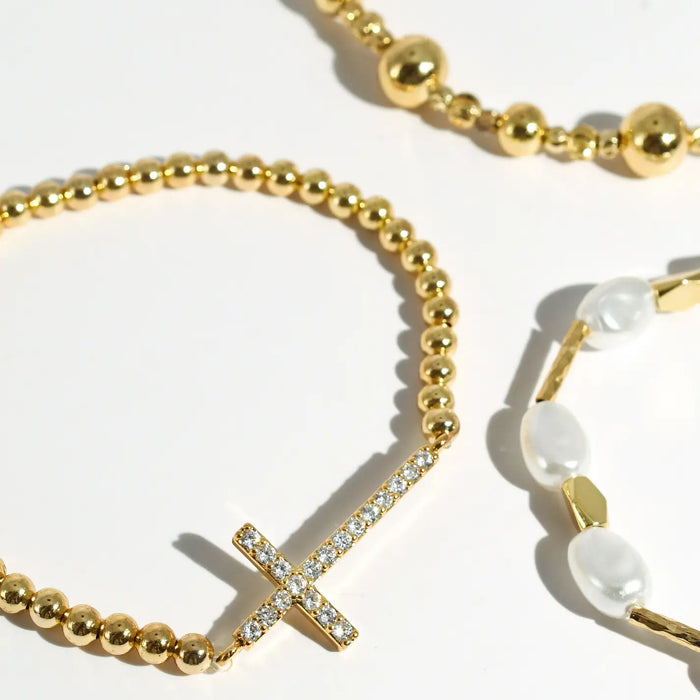 graceful glow gold bracelet set