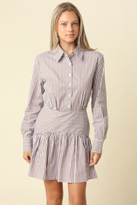 ayra striped drop waist dress