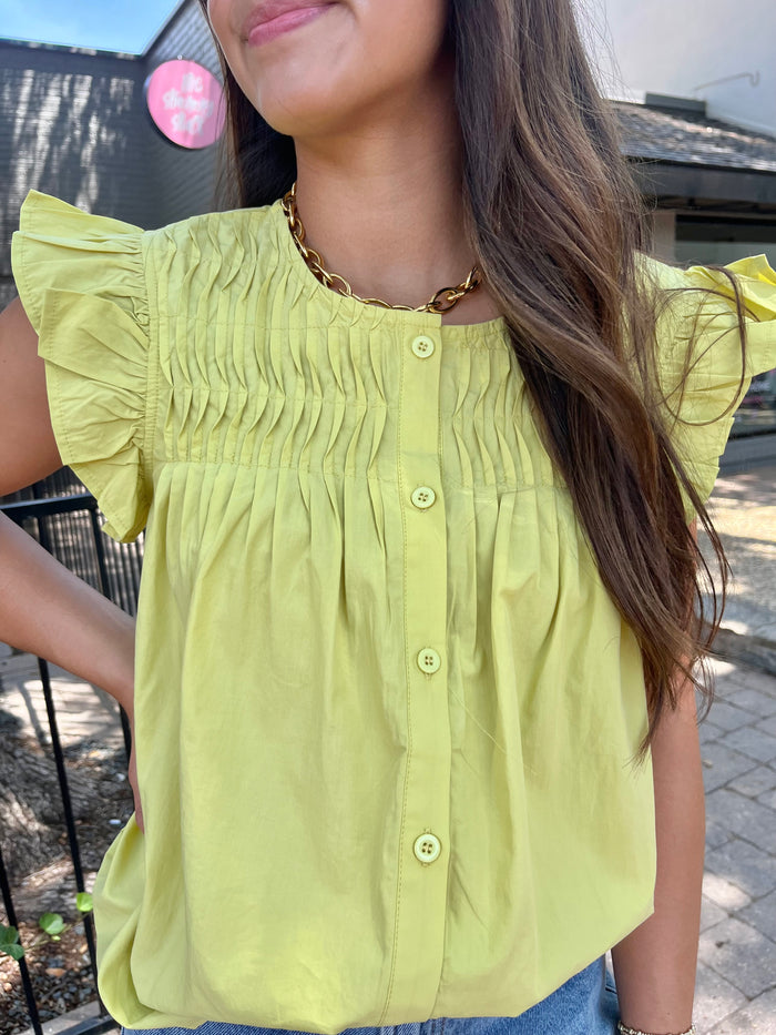 jada ruffle sleeve blouse || FINAL SALE