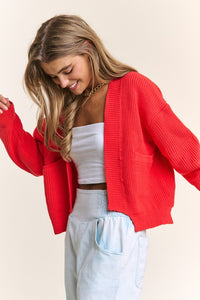 lovin’ you was red open cardigan