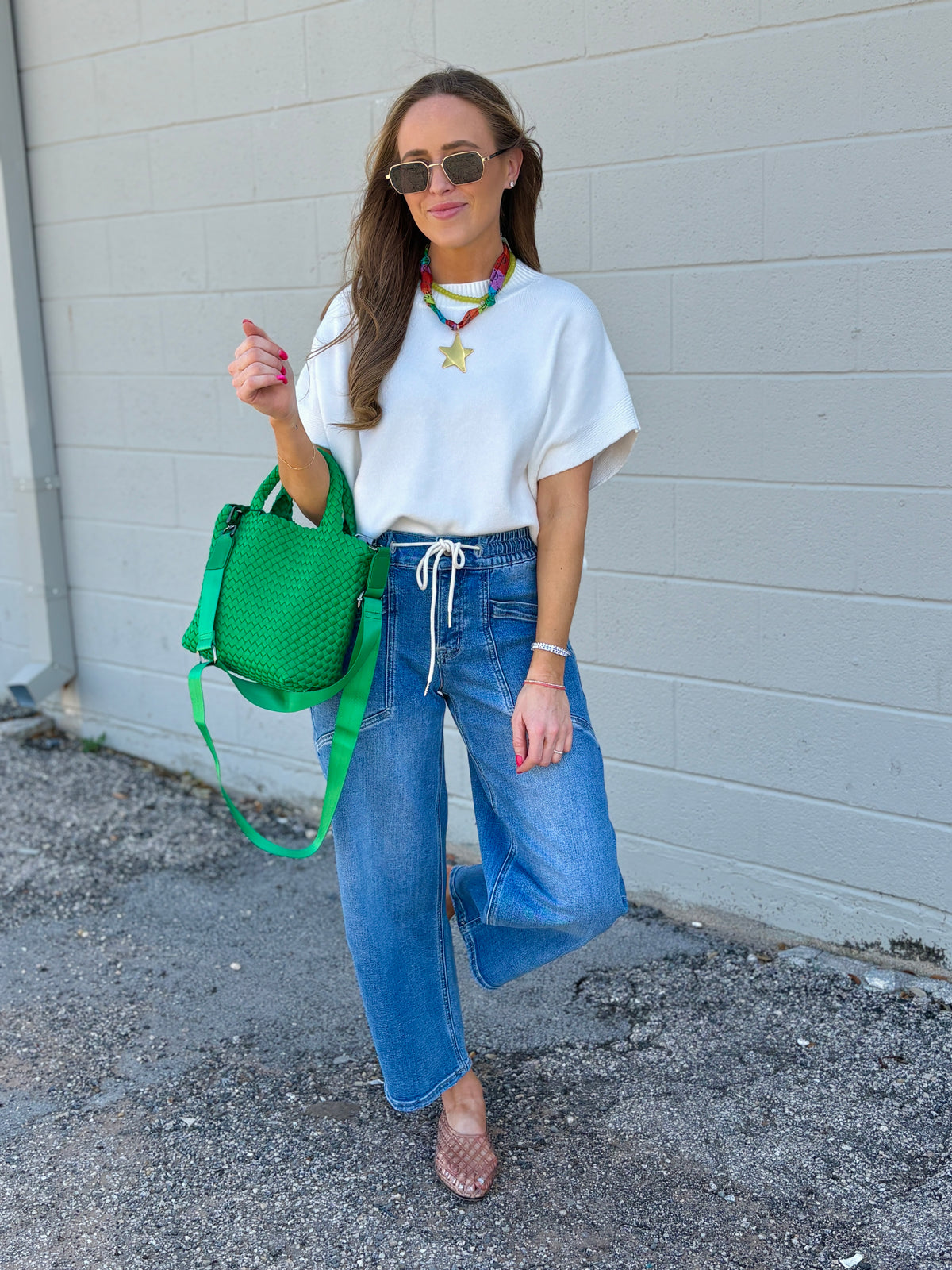 kate drawstring barrel denim