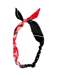 knotted carley red and black bandana scarf twilly
