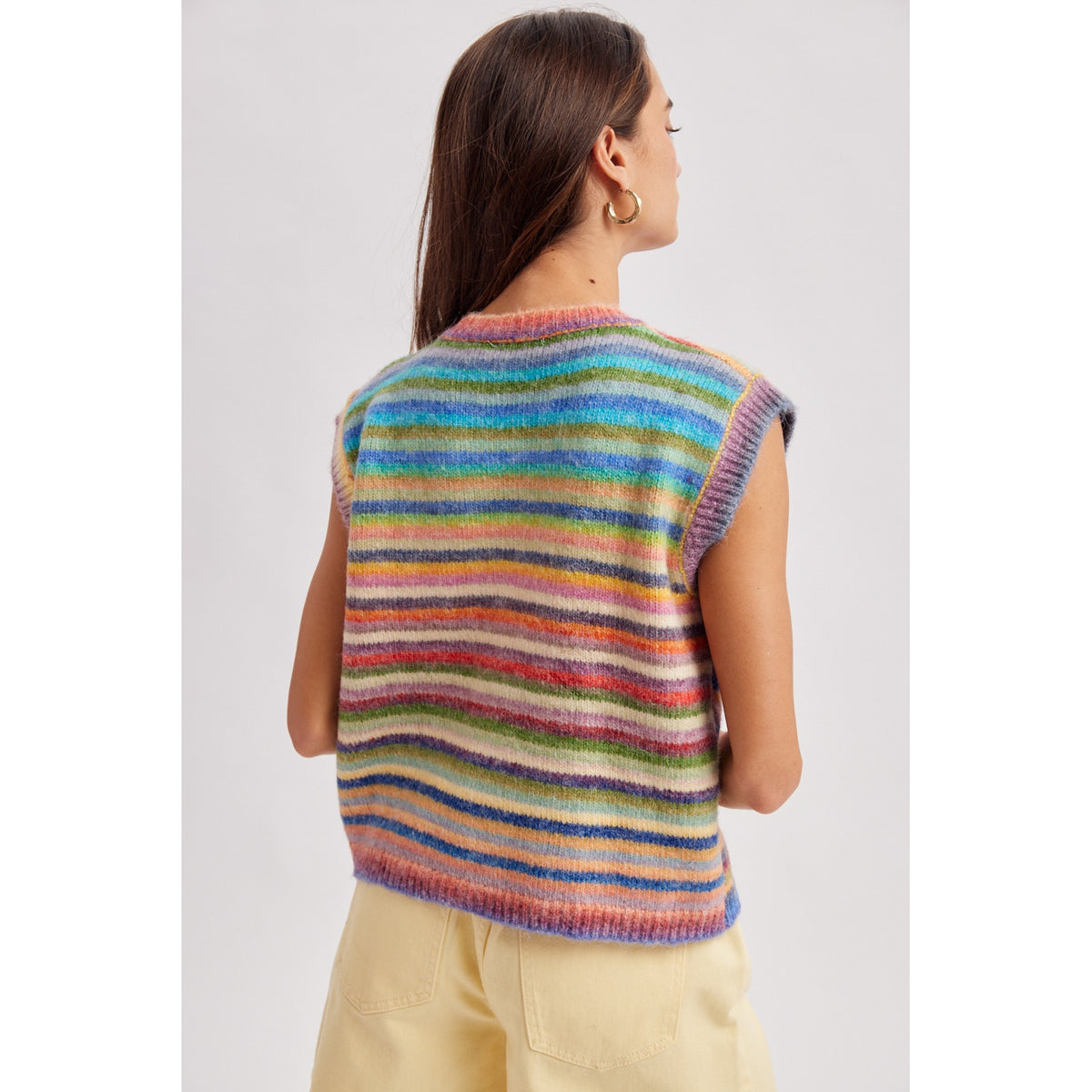 elly pastel striped sweater tank