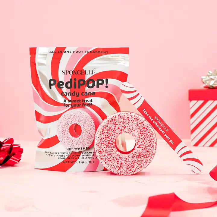 spongelle | Candy Cane Holiday Pedipop Pedi Buffer