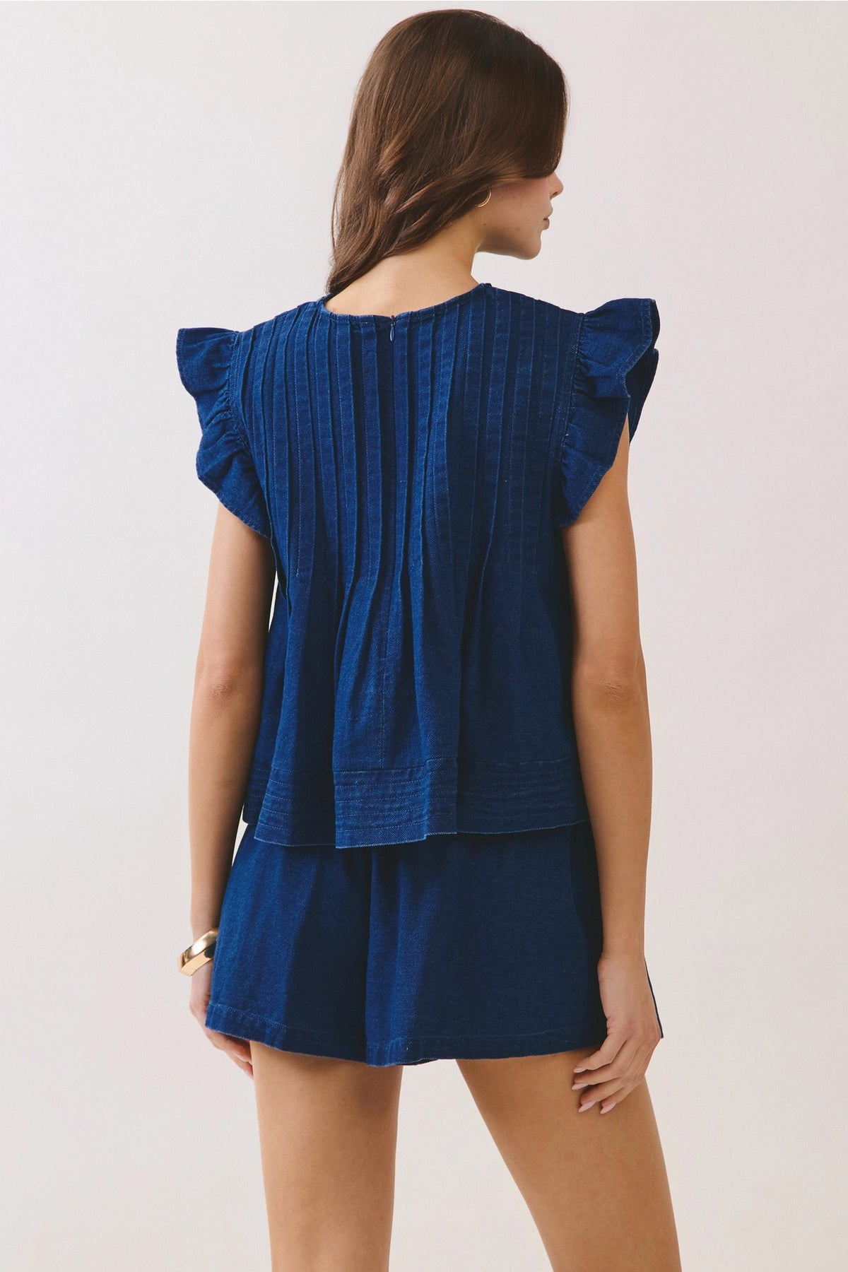 on repeat flutter denim set
