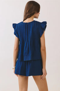 on repeat flutter denim set
