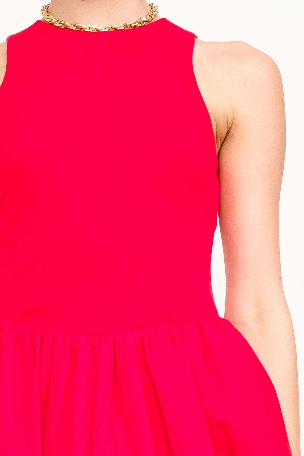 a little spice bubble hem mini dress