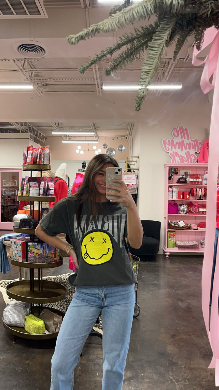 nirvana smiley graphic tee