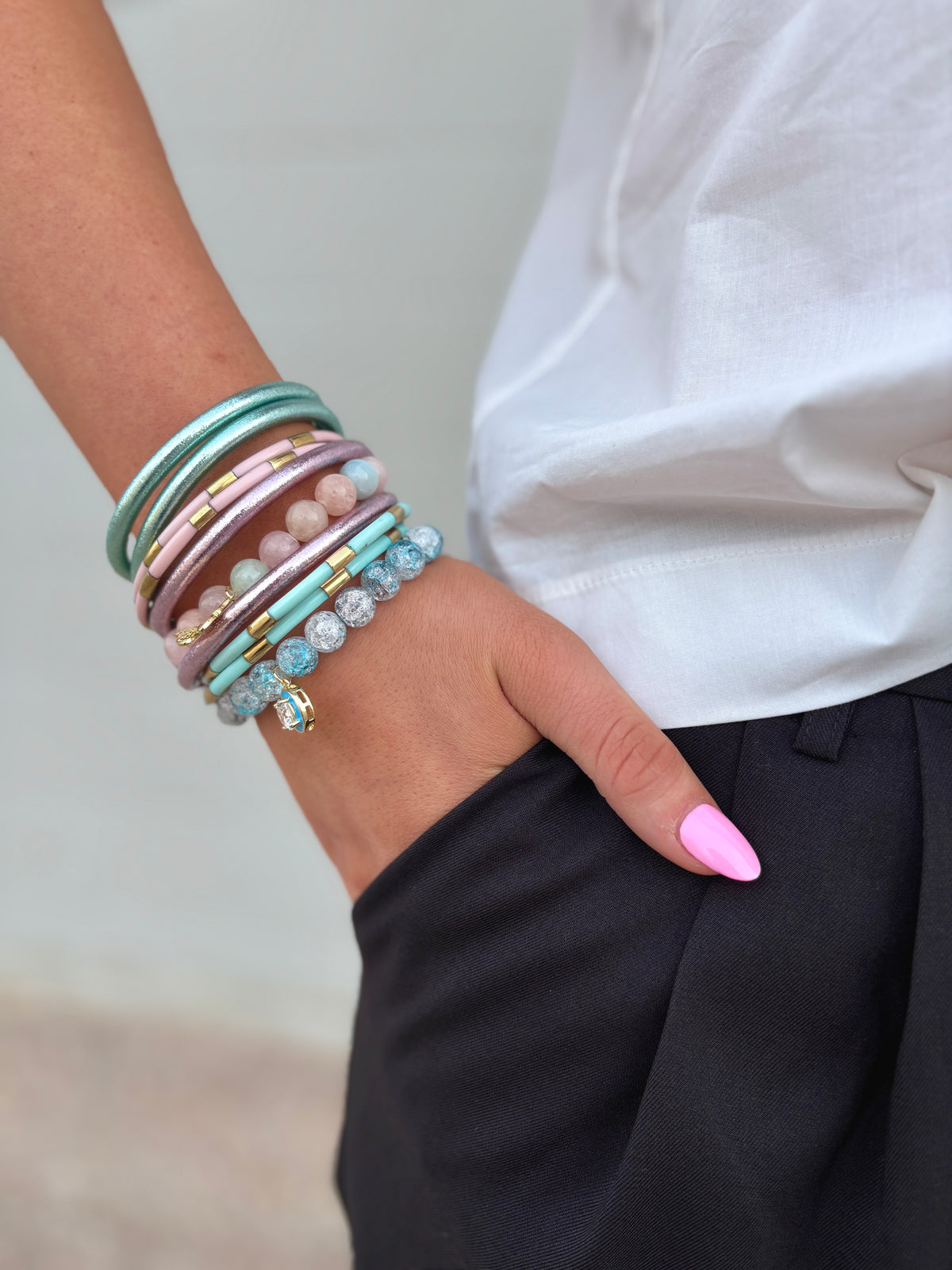 BuDhaGirl | ice rose all weather bangles | set of 6