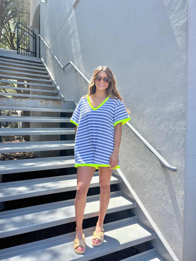 on the contrast terry romper