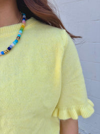 speak up ruffle sleeve knit sweater