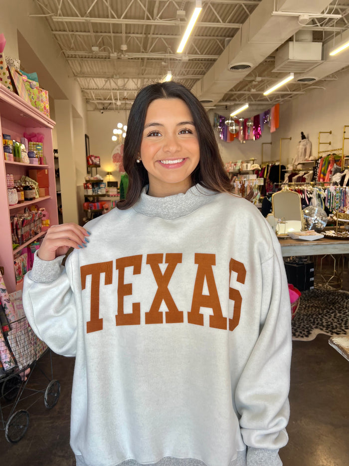 god bless mock neck sweatshirt