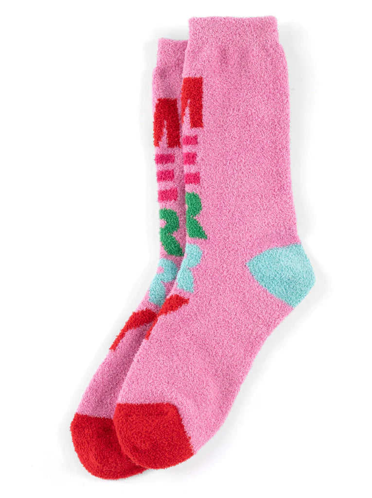 pink merry home socks