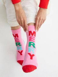 pink merry home socks