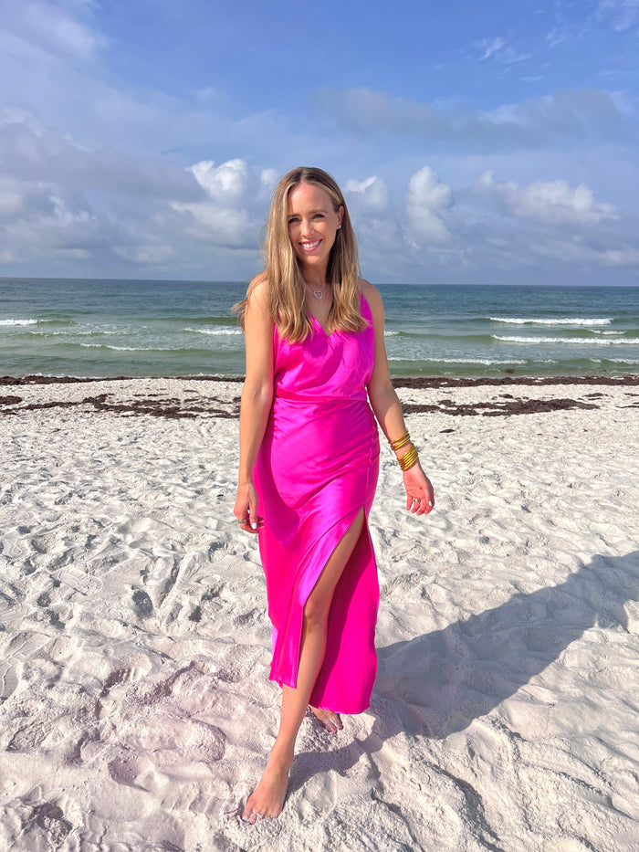 peer pressure satin cami dress