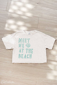 meet me at the beach cropped tee