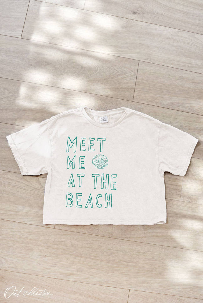 meet me at the beach cropped tee
