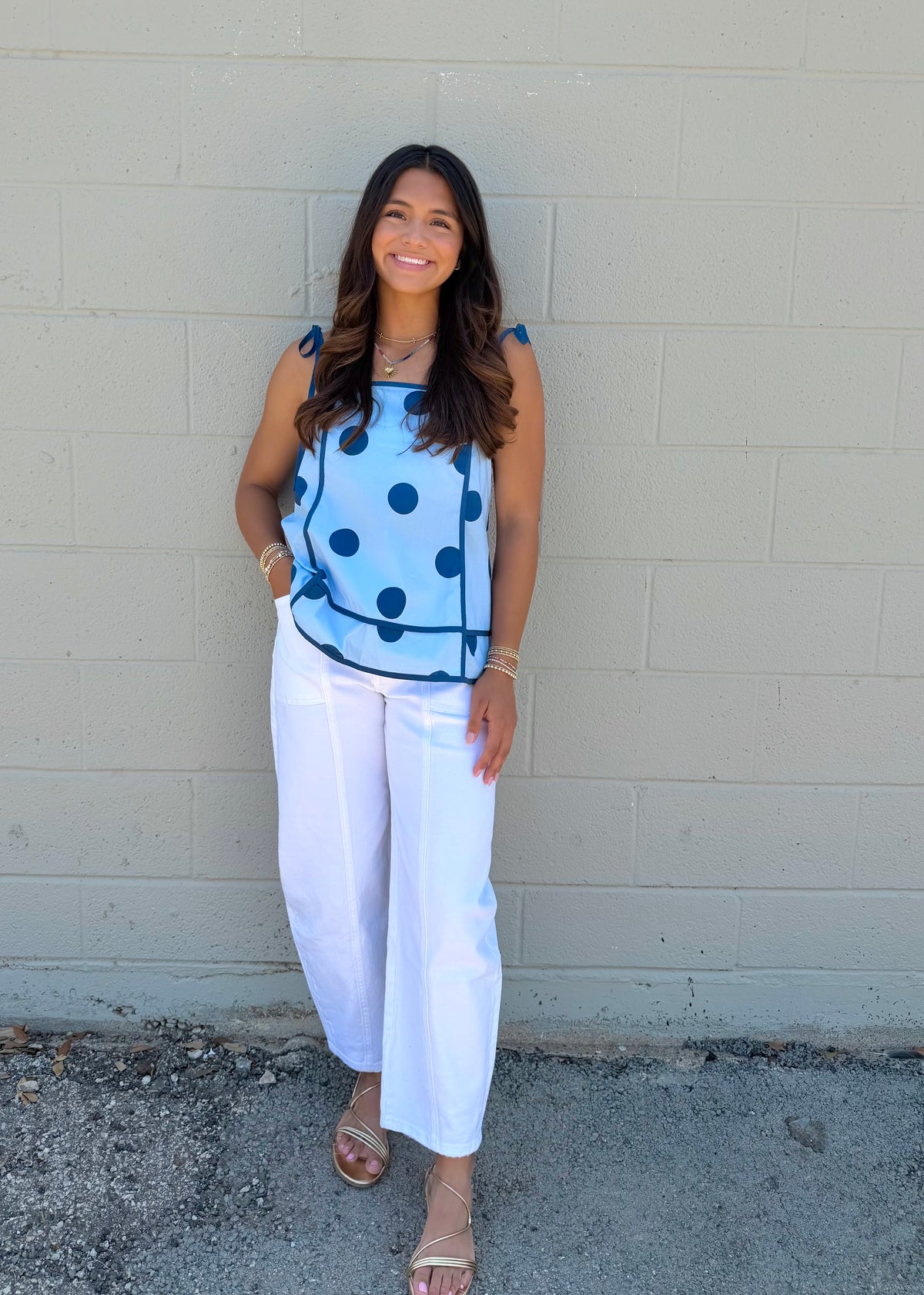 summer fling polka dot tank