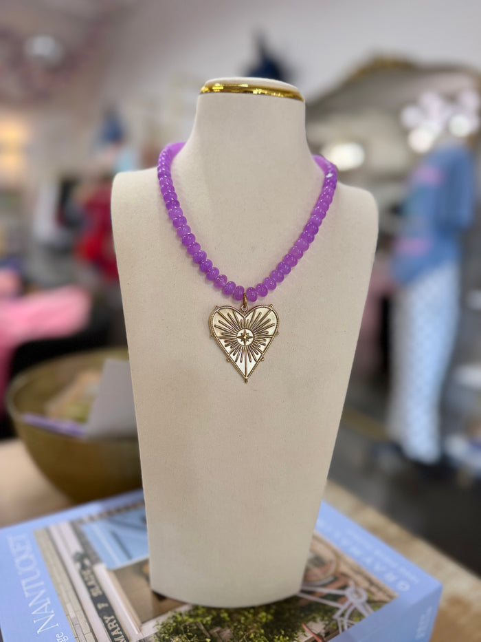 stella heart gemstone necklace