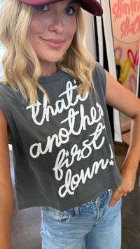 another first down cropped tee