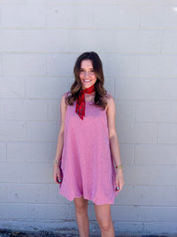 charlie bubble hem gingham mini dress